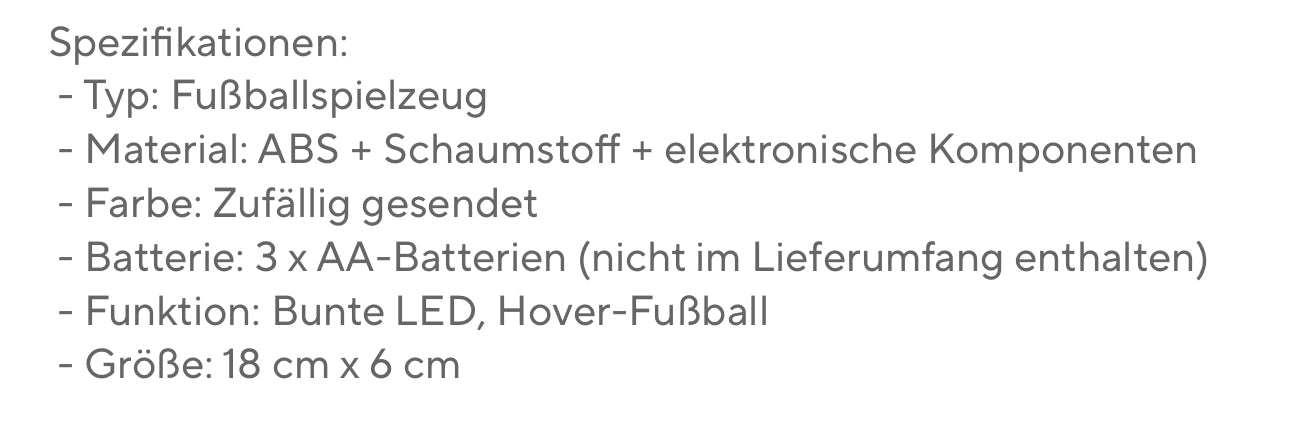 Elektronischer Fußball mit Licht und Musik