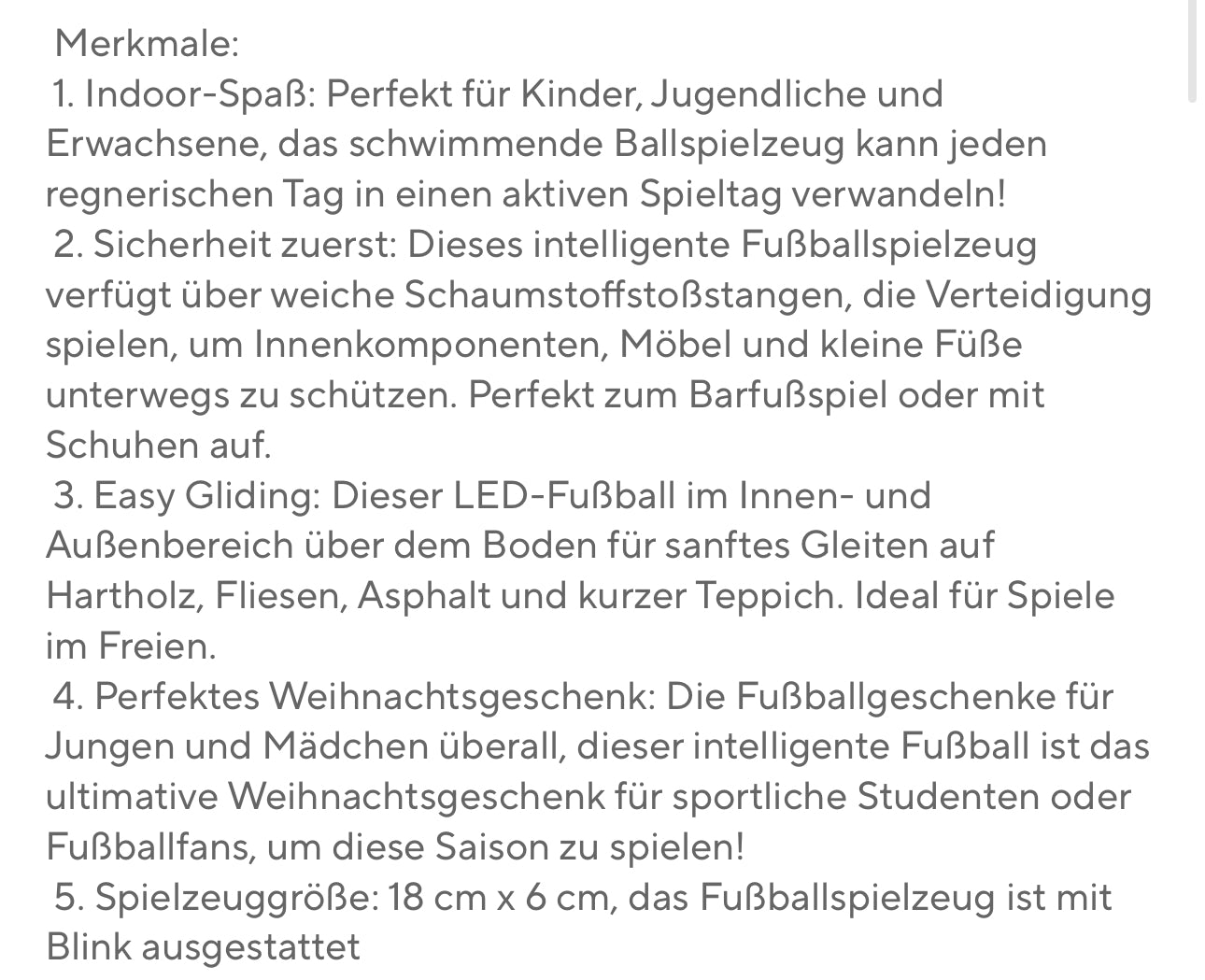 Elektronischer Fußball mit Licht und Musik