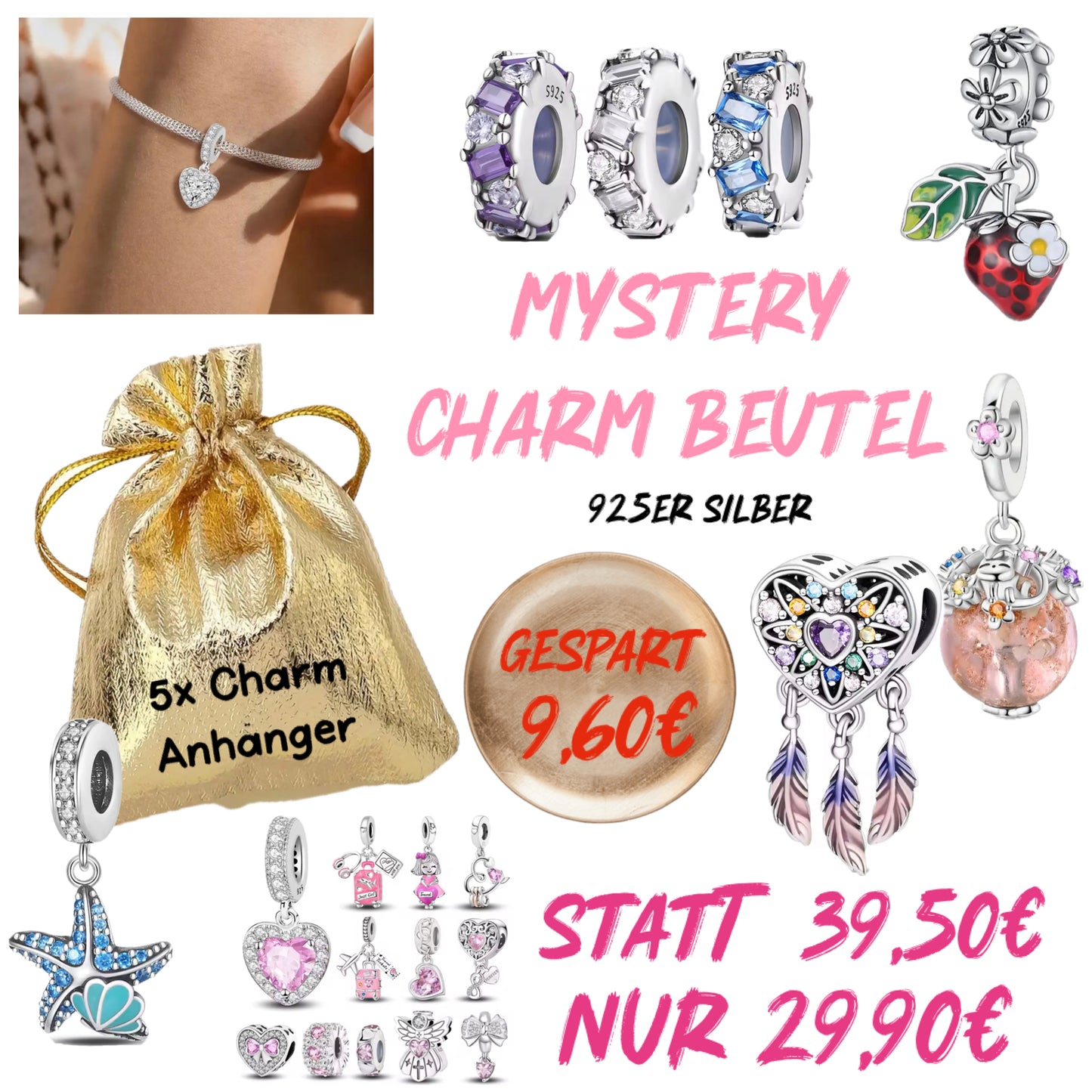 Vorbestellung‼️ ca 2 Wochen Bearbeitungszeit‼️ Mystery Charm Beutel 925er Silber
