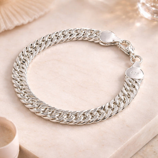 Armband aus 925er Sterling-Silber, Panzerarmband, 20cm